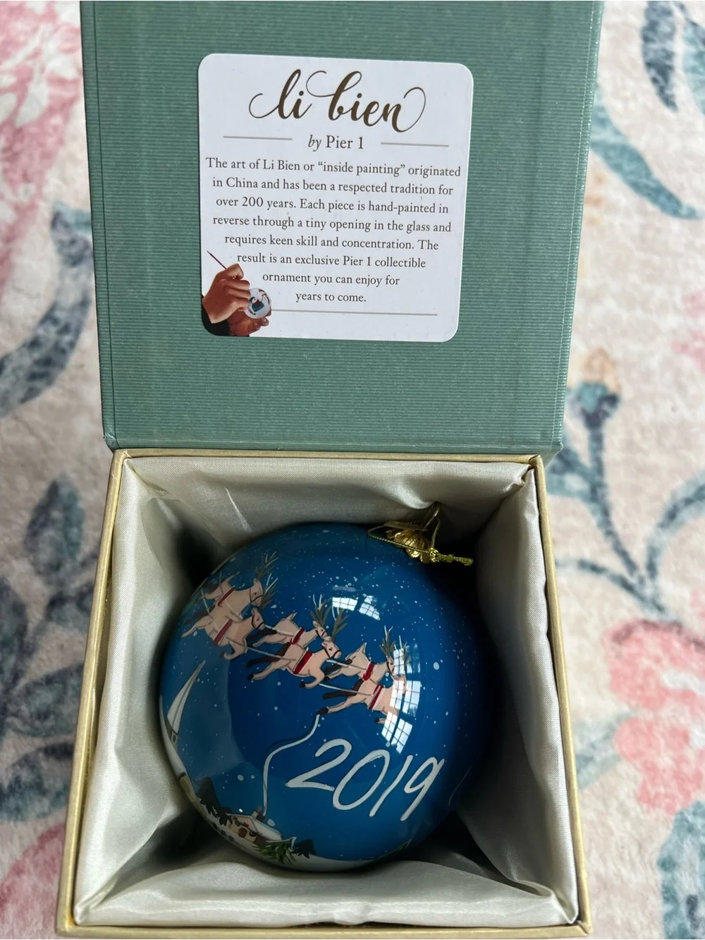 Pier one li bien Christmas ornament in box